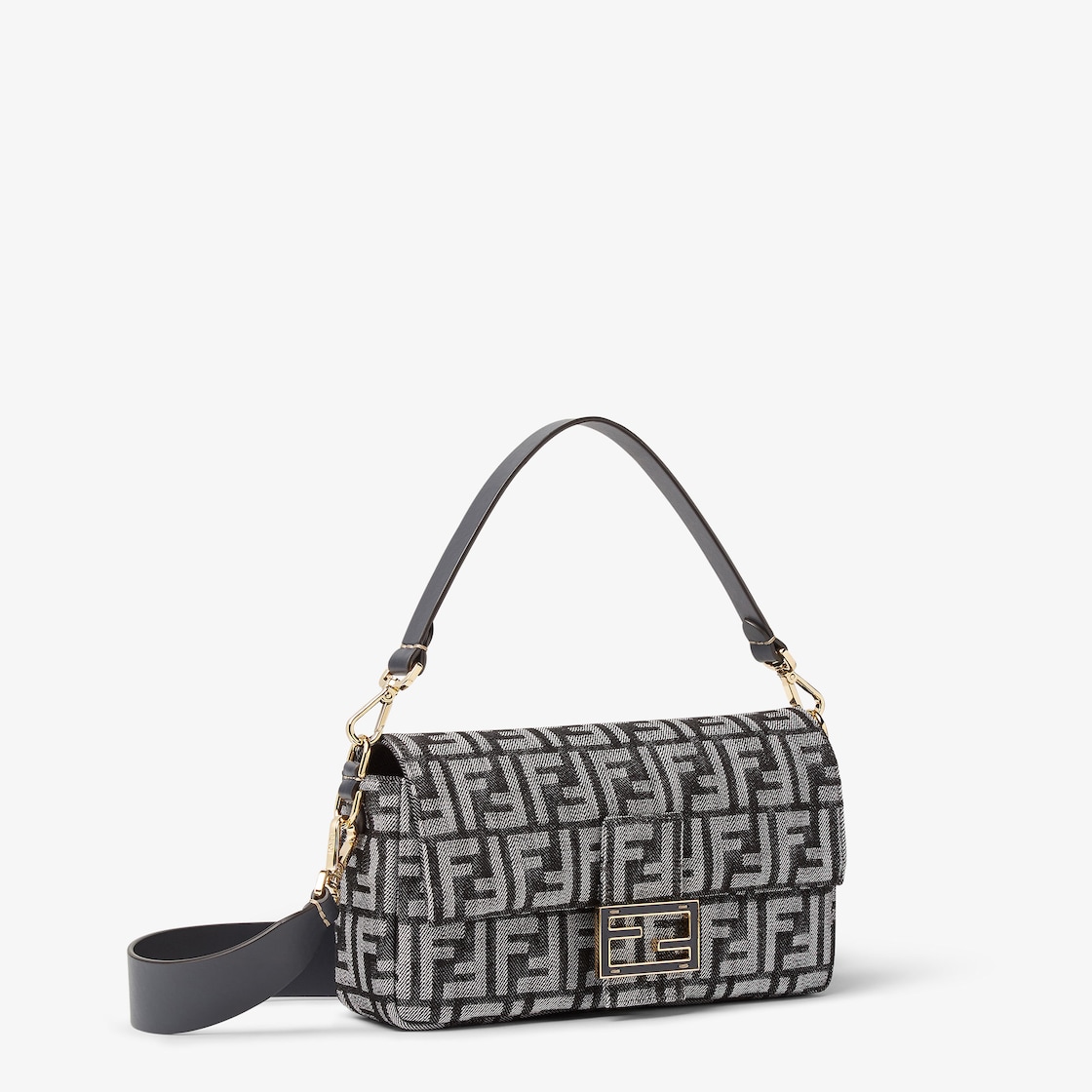 FENDI Baguette® Dark blue denim-effect FF jacquard bag - Image 2